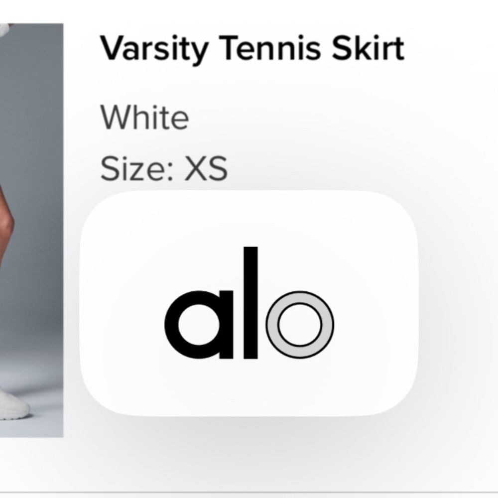 ALO Yoga Varsity Tennis Skirt - White